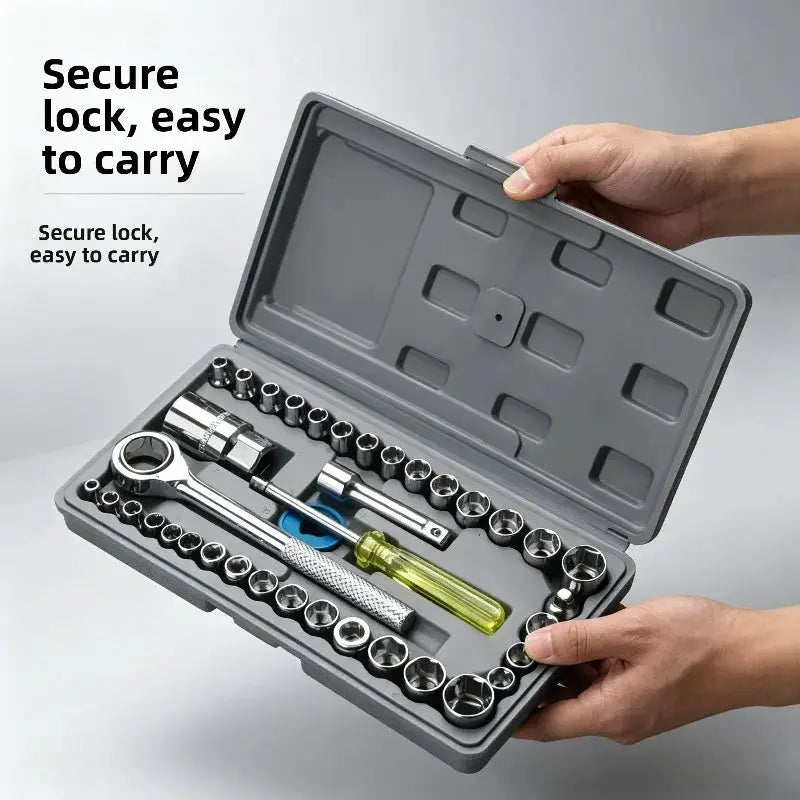 40pcs Auto Disassembly Tool Set Car Repair Socket Wrench Kit Professional Automotive Mechanical Maintenance Hand Tool Kit from PriceLows™