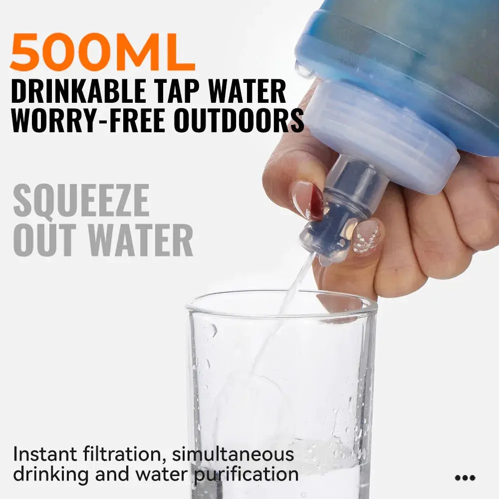 WRELS Water Filter Bottle Collapsible Soft Water Bottle With Filter Squeeze Dual Filtered Water Bottle Outdoor from PriceLows™