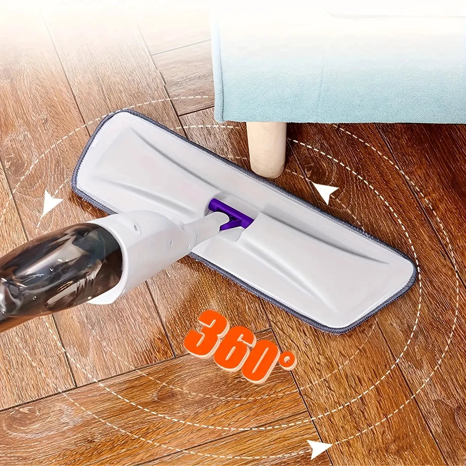 1 Set Spray Mop for Office Cleaning, Professional Commercial Floor Cleaner with 6 Reusable Pads, Efficient 360- Flexible Mop from PriceLows™