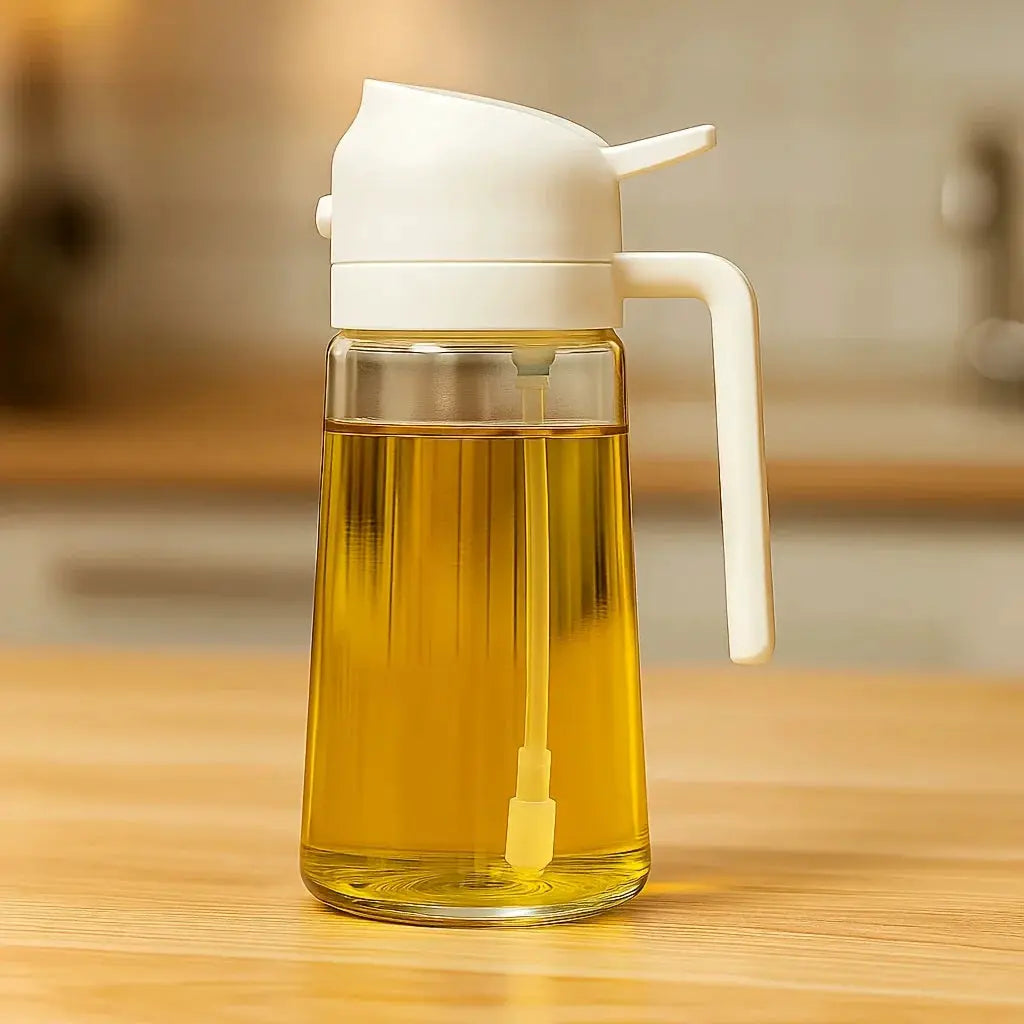 4-Pack Glass Oil Spray Bottles – 15.89oz, Dual-Use Spray & Pour, Drip-Proof, for Air Fryer, Olive Oil, Soy Sauce, Easy to Clean from PriceLows™