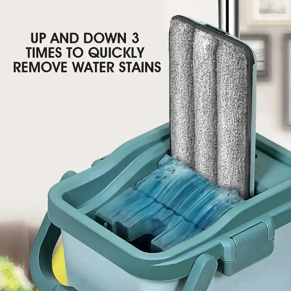 Flat Squeeze Mop with Bucket Hand Free Wringing Floor Cleaning Mop Microfiber Mop Pads Wet or Dry Usage on Hardwood Laminate from PriceLows™