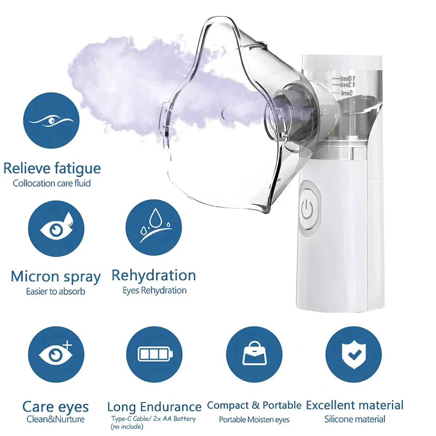 Mini Facial Steamer | Portable Handheld Nebulizer | 3 Level Settings