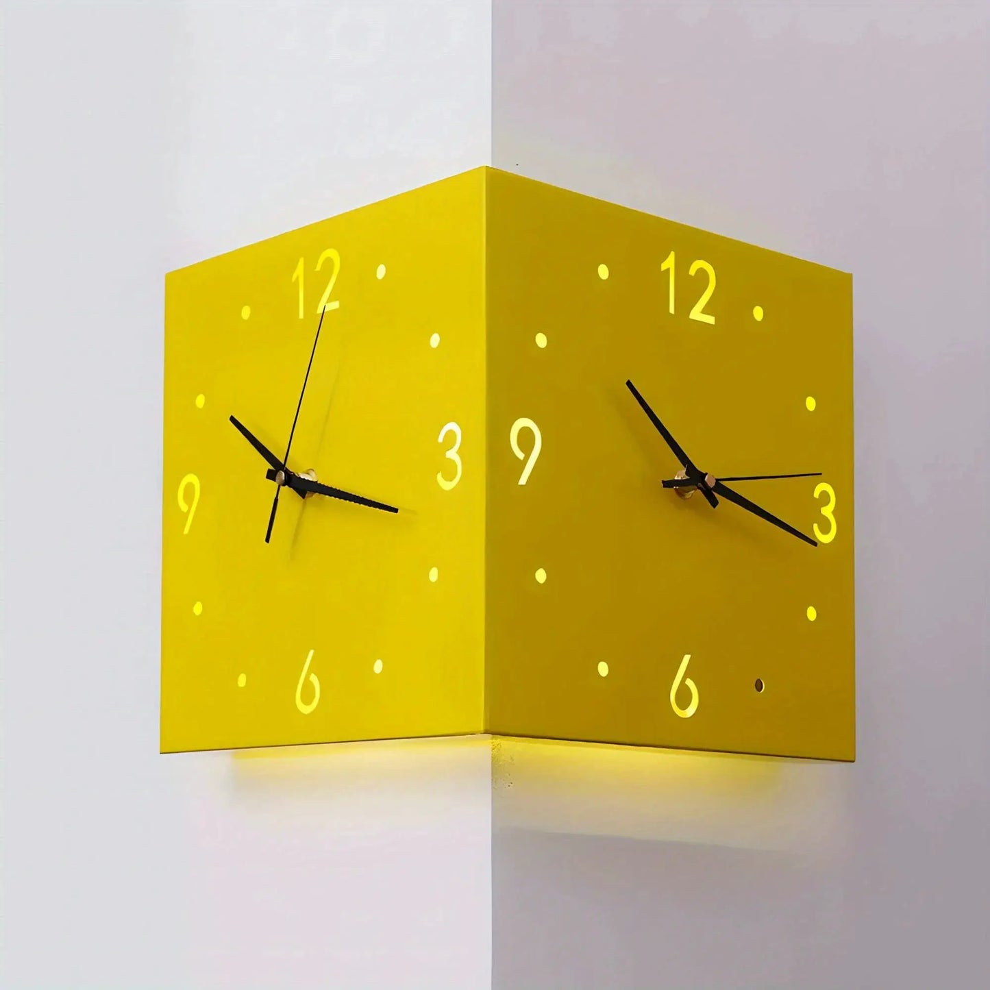 Corner Modern Wall Clock, Stylish Double-sided Luminous Wall Clock, Sensor Luminous Corner Wall Clock, Mute Wall Clock from PriceLows™