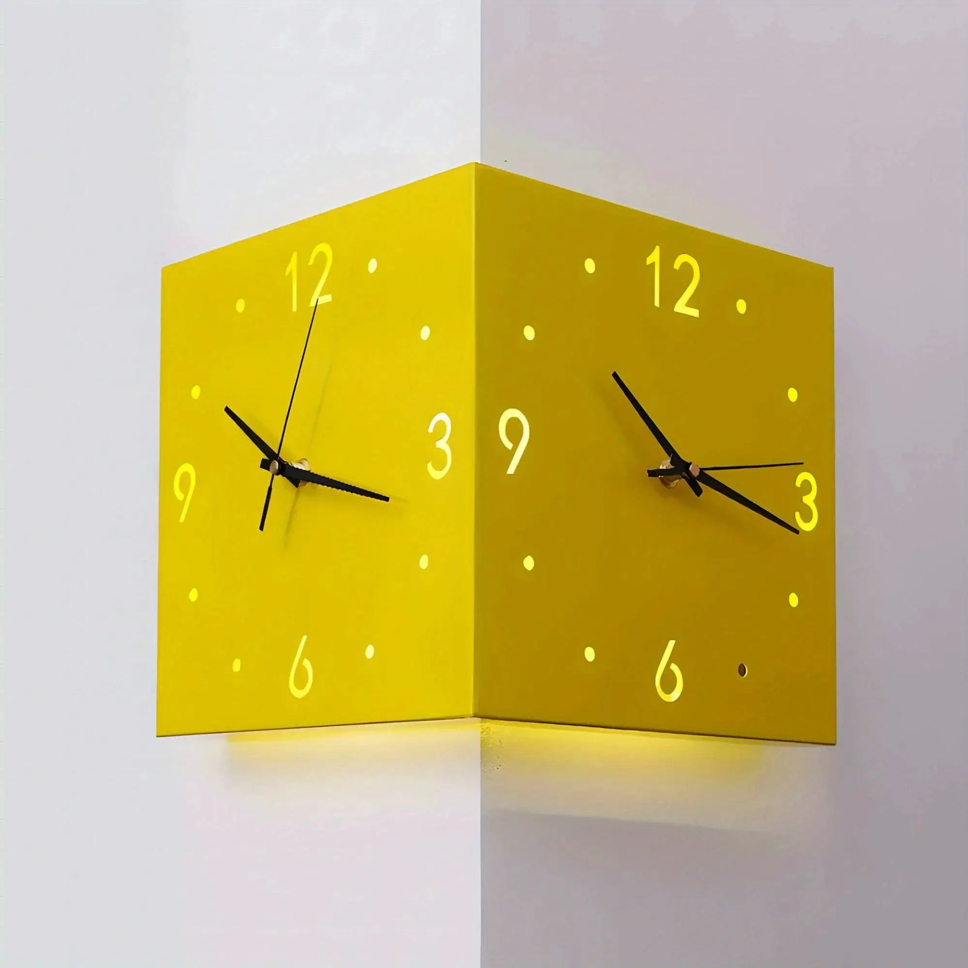Corner Modern Wall Clock, Stylish Double-sided Luminous Wall Clock, Sensor Luminous Corner Wall Clock, Mute Wall Clock from PriceLows™