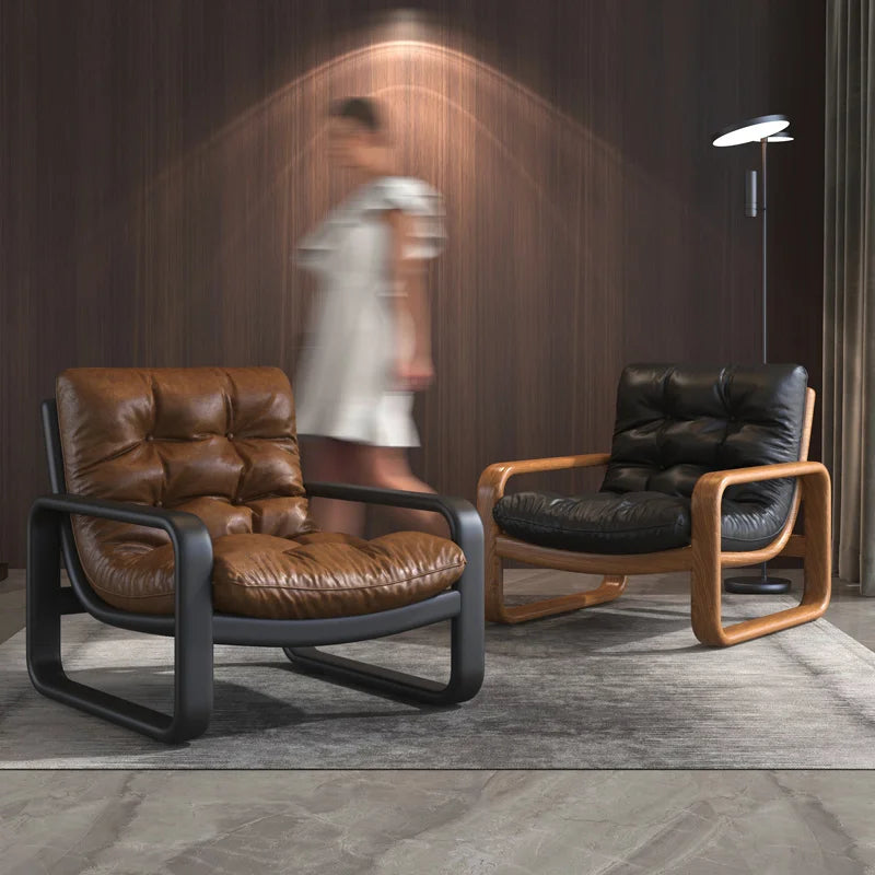 Living Room Sofa | Leather Upholstery | Modern Nordic Style | Single Unit