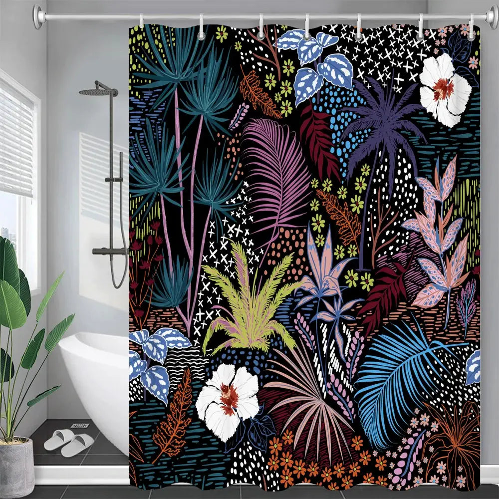 Tropical Leaves Palm Tree Bird Animals Pattern Shower Curtains Bathroom Curtain Waterproof Frabic Bath Bathroom Curtains from PriceLows™