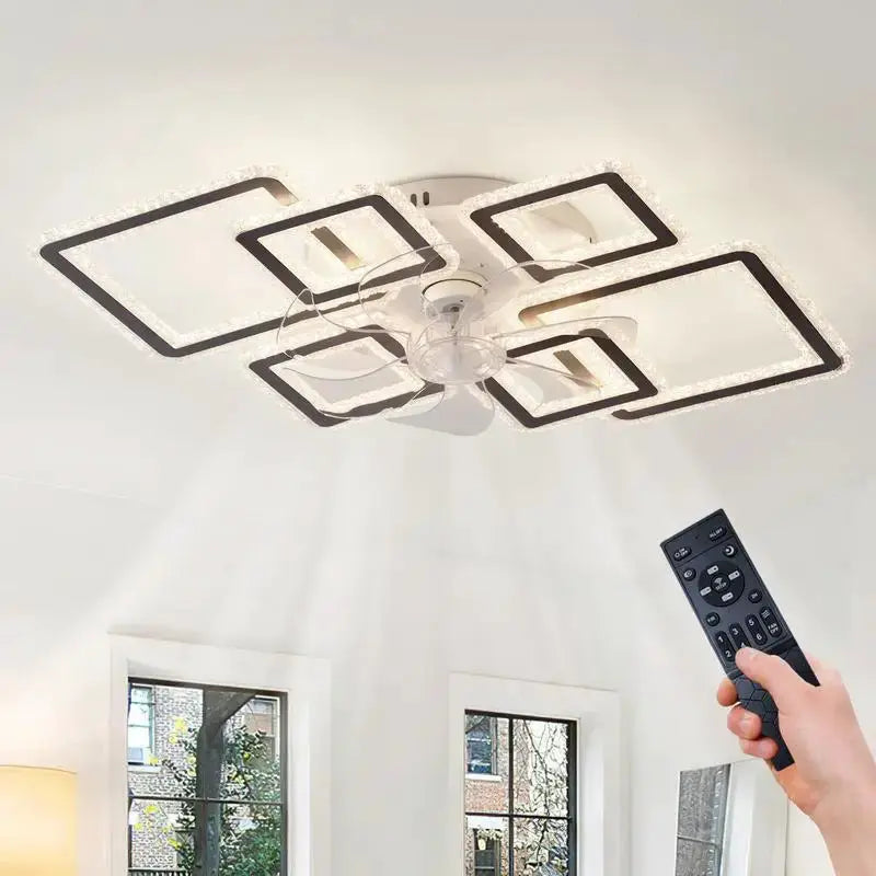 33-inch Black Ceiling Fan with Lights, Remote & App Control, Dimmable, 7 Blades, 6 Wind Speeds from PriceLows™