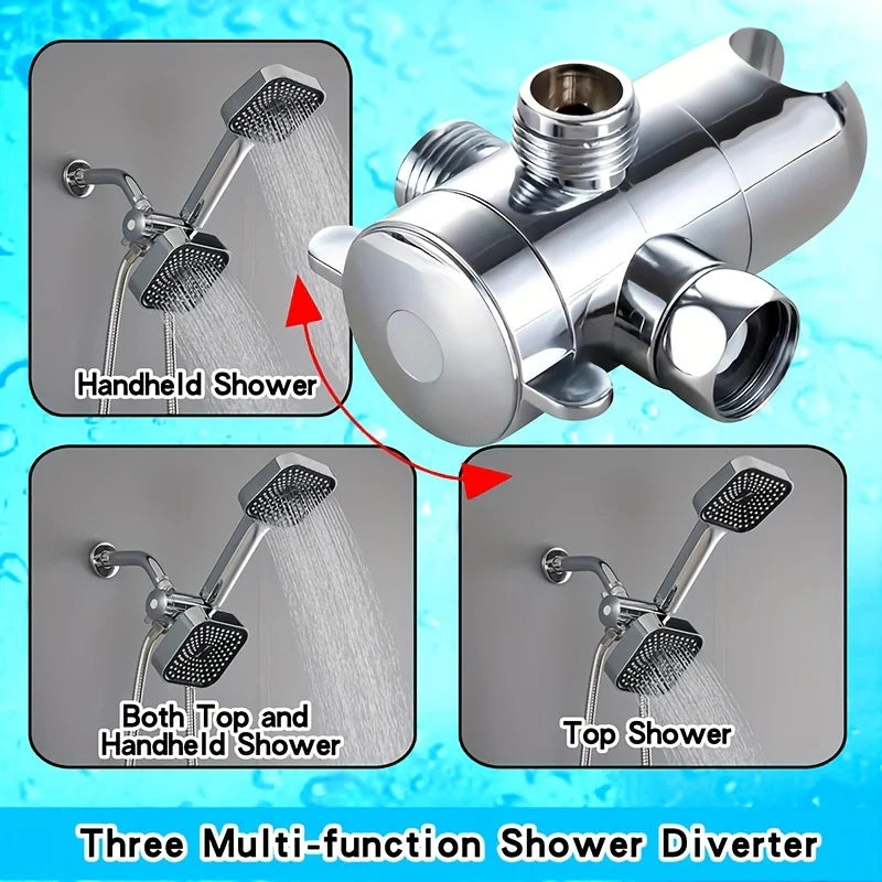 Shower Head Set | Two In One Handheld And Rain | Wall Mounted | With Long Hose