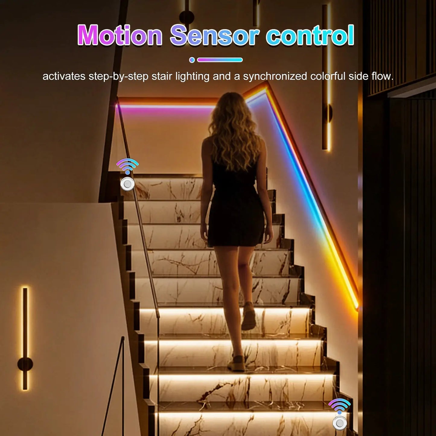 Tuya Smart Stair Light Controller Motion Sensor Automatic Stair Lighting Switch WS2811 Strip Stair Controller 32CH from PriceLows™