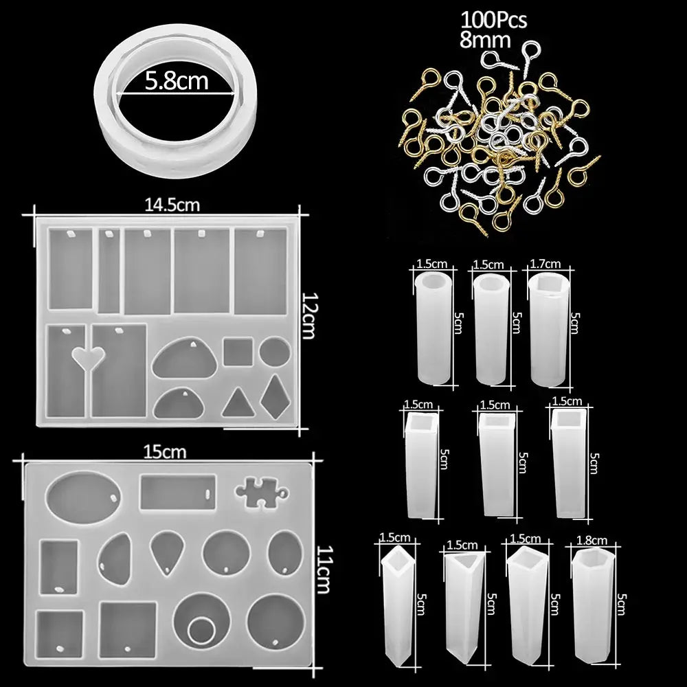 Silicone Resin Mold Kit | Jewelry Making Supplies | With Epoxy And Dried Flowers