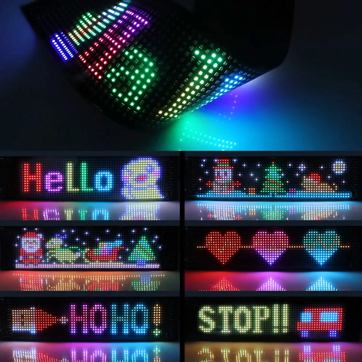 Smart Bluetooth Flexible LED Pixel Screen Strip 5V USB DIY Graffiti Sign LED Matrix Pixel Scrolling Display Advertising Light from PriceLows™