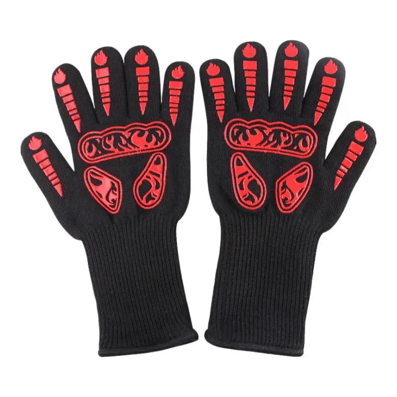 Oven Gloves | 500C Heat Resistant Silicone | Non Slip Mitts | One Size