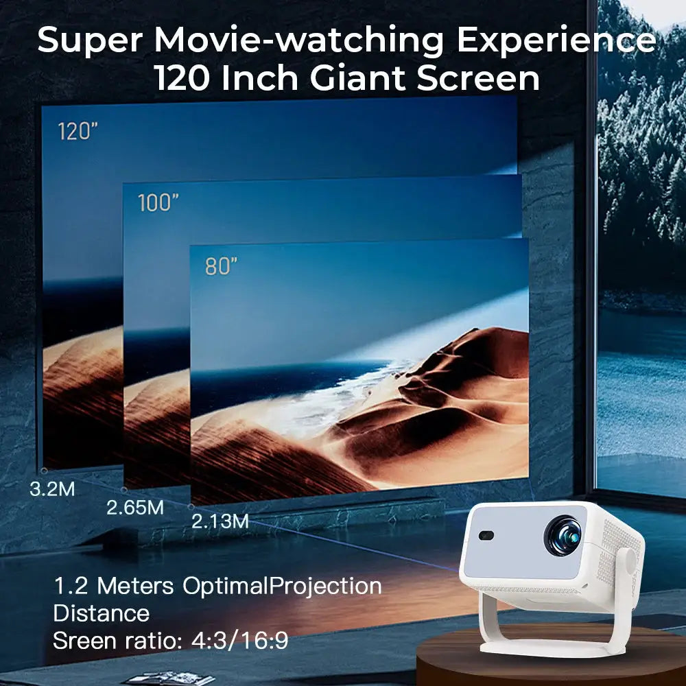 Portable Projector | Native 1080P | Android 14 | Wifi 6 BT 5.4