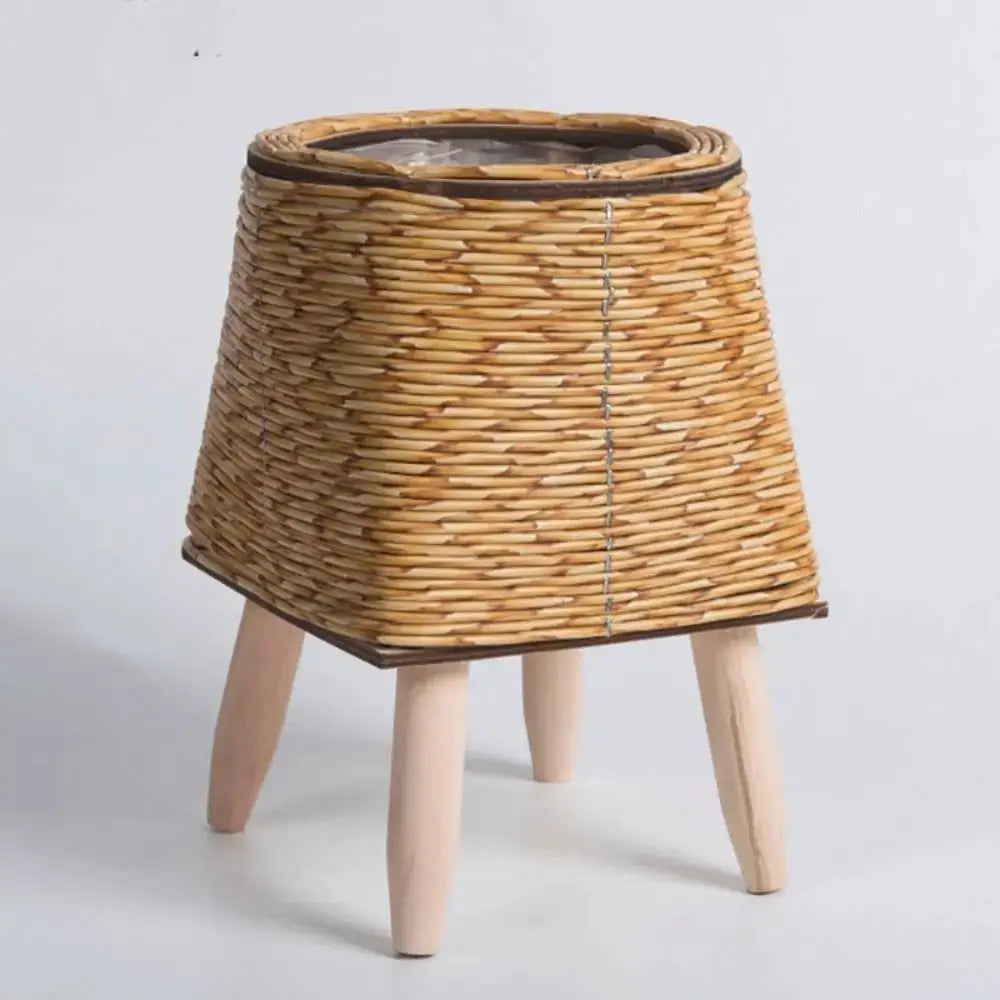 Fashion Rattan Woven Flower Pot Creative Flower Planters With Removable Legs Durable Hand Wove Plant Stand from PriceLows™