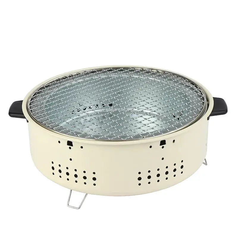 Portable Barbecue Grill Korean Charcoal Stove Stainless Steel Split BBQ Stove Round Non-stick Barbecue Rack For Outdoor Camping from PriceLows™