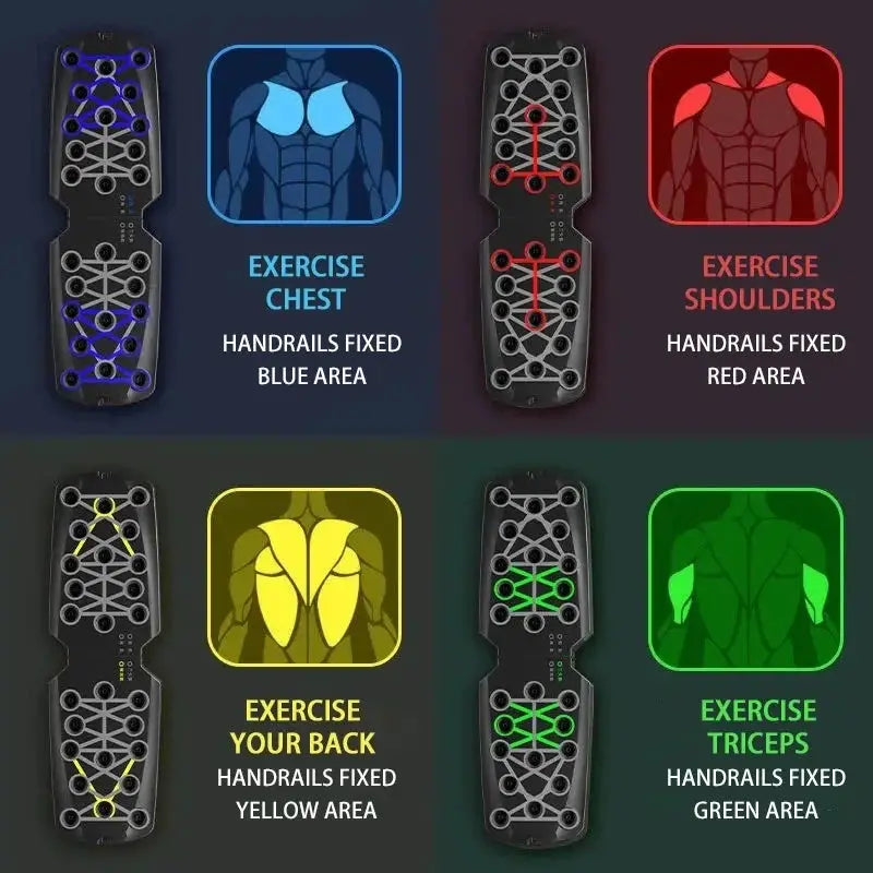Push-Up Board | Foldable Design | Color Coded Targets | Full Body