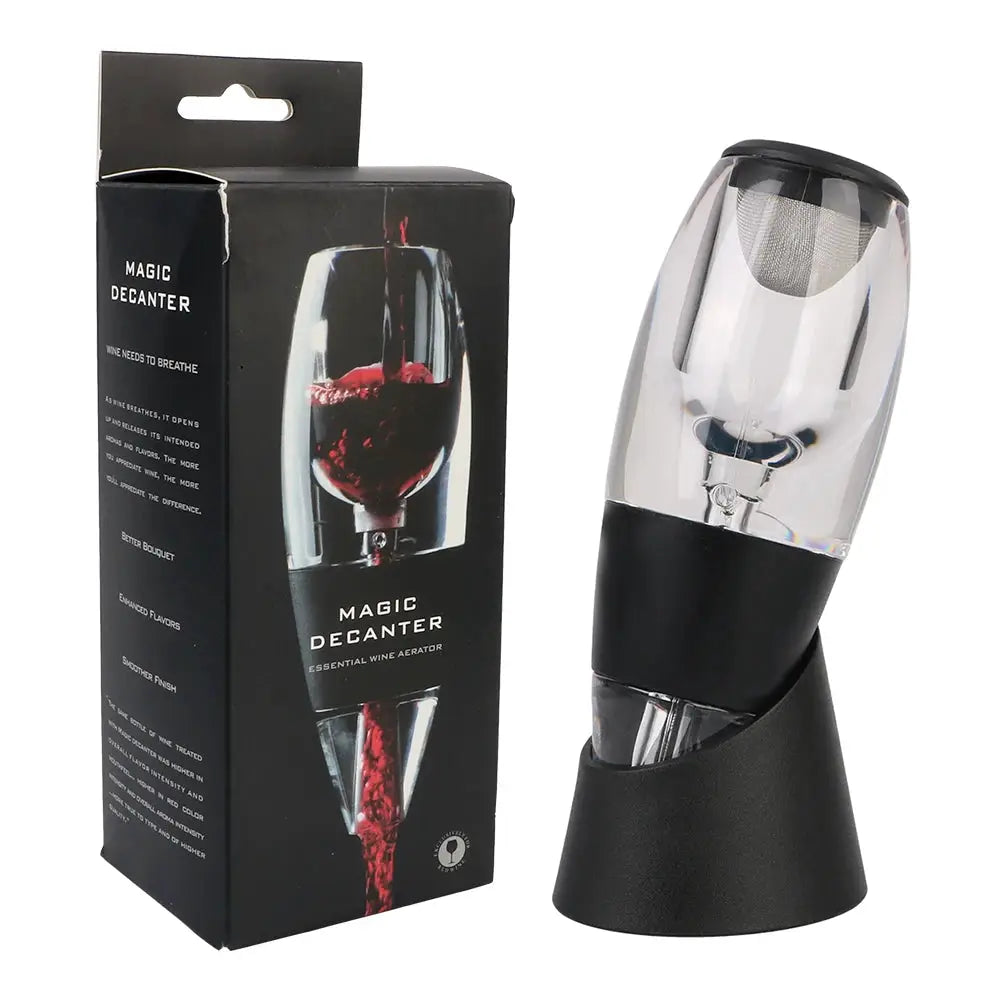 Red Wine Whisky Aerator Dispenser Quick Sobering Wine Decanter Pourer With Filter and Base Professional For Bar Party Kitchen from PriceLows™