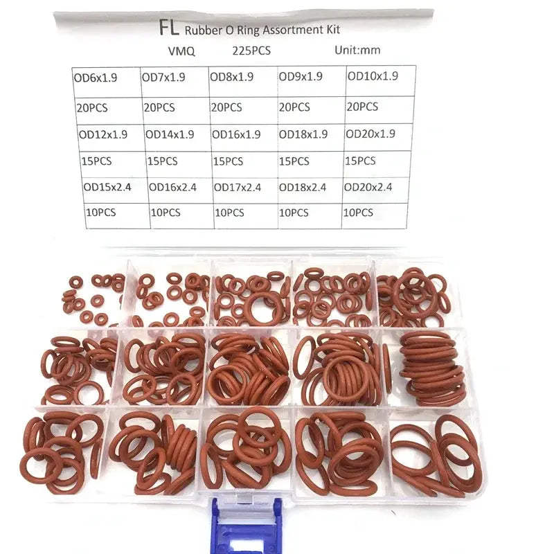 O Rings VMQ NBR 1.5/1.8/1.9/2.4/3.1mm Sealing Gaskets O-Ring Silicone Washer Rubber Oring Set Assortment Kit Set Box Ring from PriceLows™
