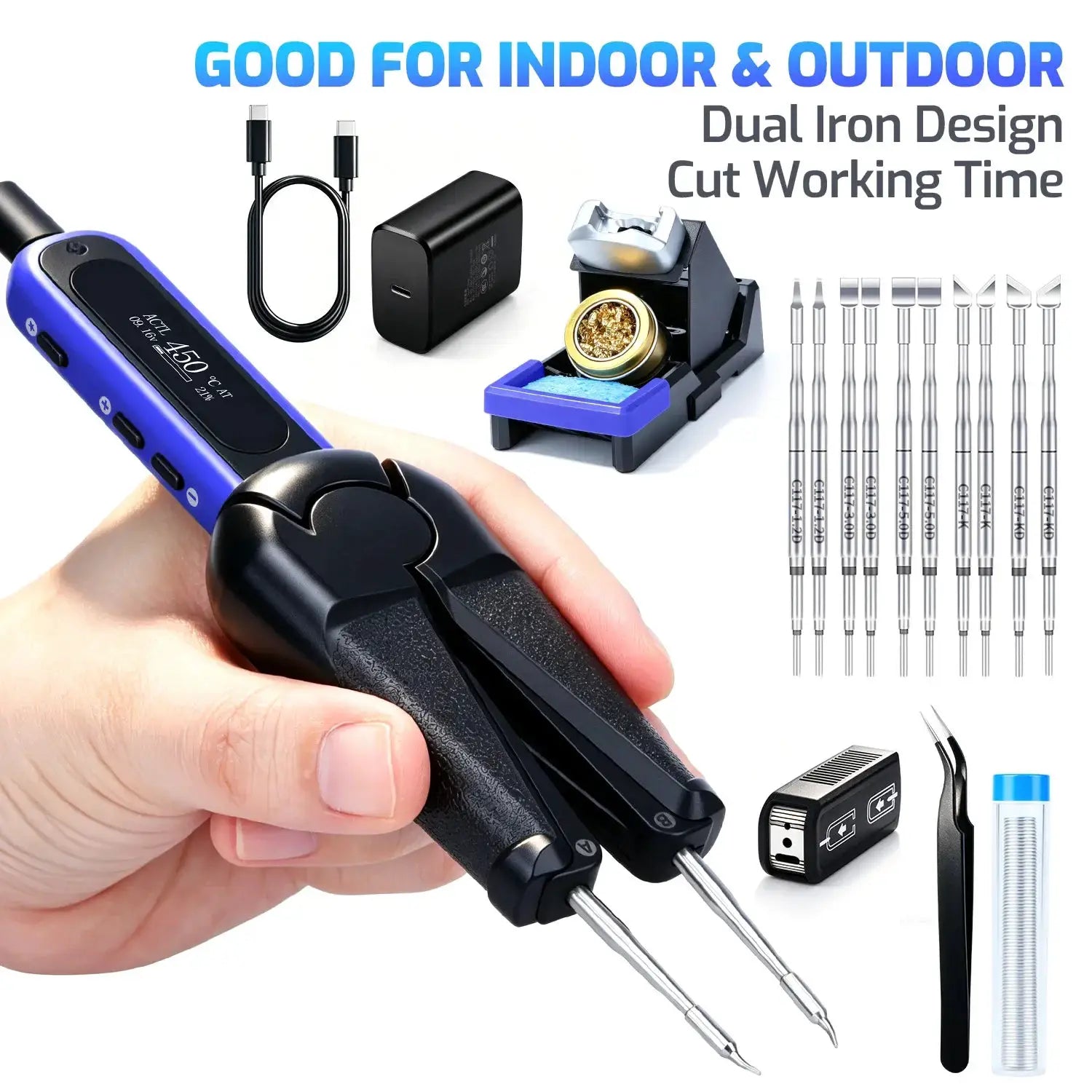 Portable Hot Tweezer Soldering Station 25W/60W Optional WEP 928D-IX Soldering Iron Kit For Precision DIY Hand Tool Support PD/QC from PriceLows™