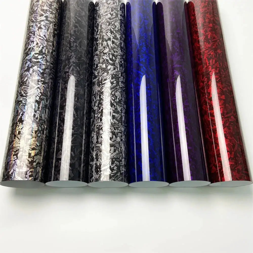 Forged Carbon Fiber Vinyl Wrap Auto Motorcycle Adhesive Vinyl Air Bubble Free Silver Blue Black Forged Carbon Car Wrapping Film from PriceLows™