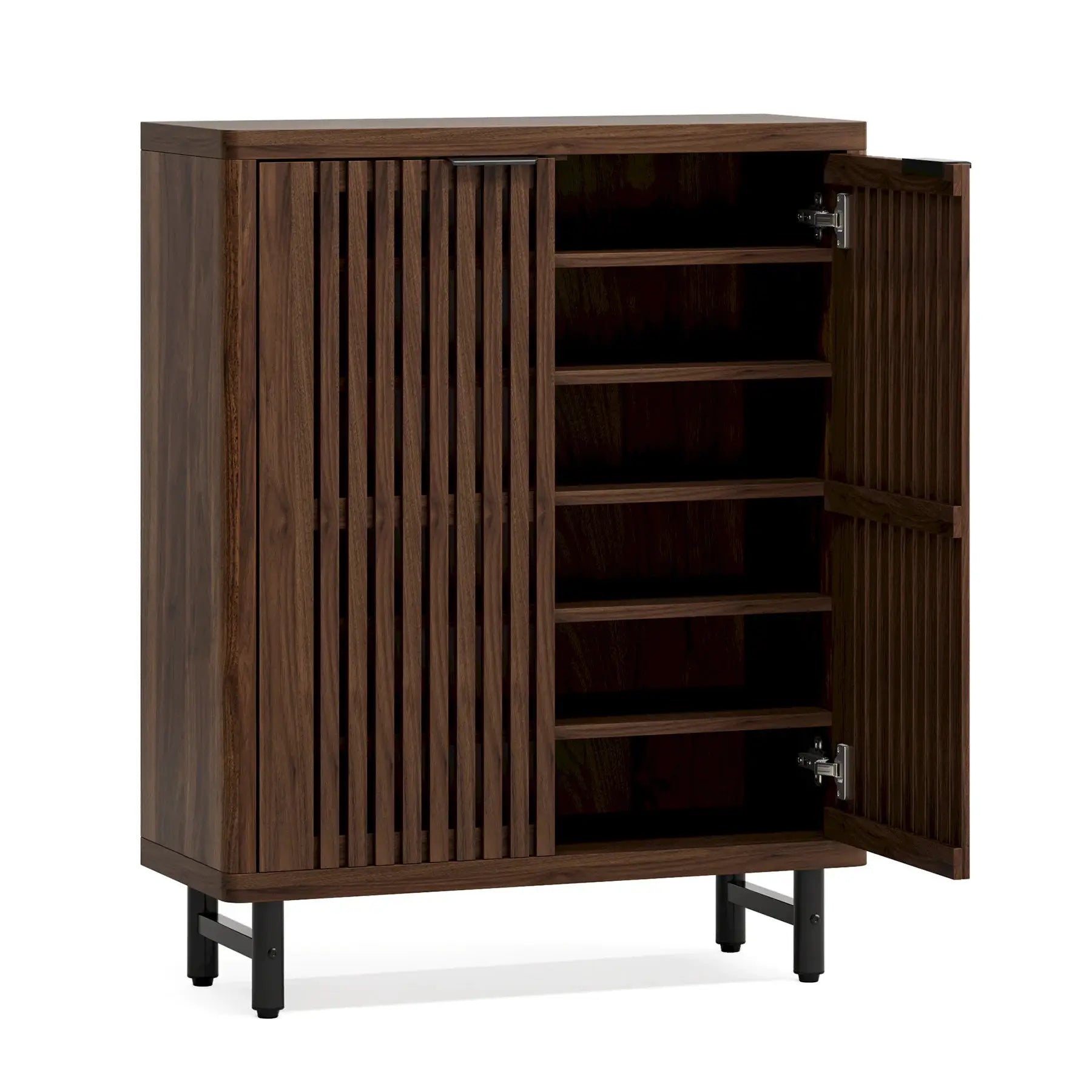 Tribesigns 6-Tier Shoe Cabinet with Louvered Doors, Large Wooden Shoe Storage Cabinet with Adjustable Shelves from PriceLows™