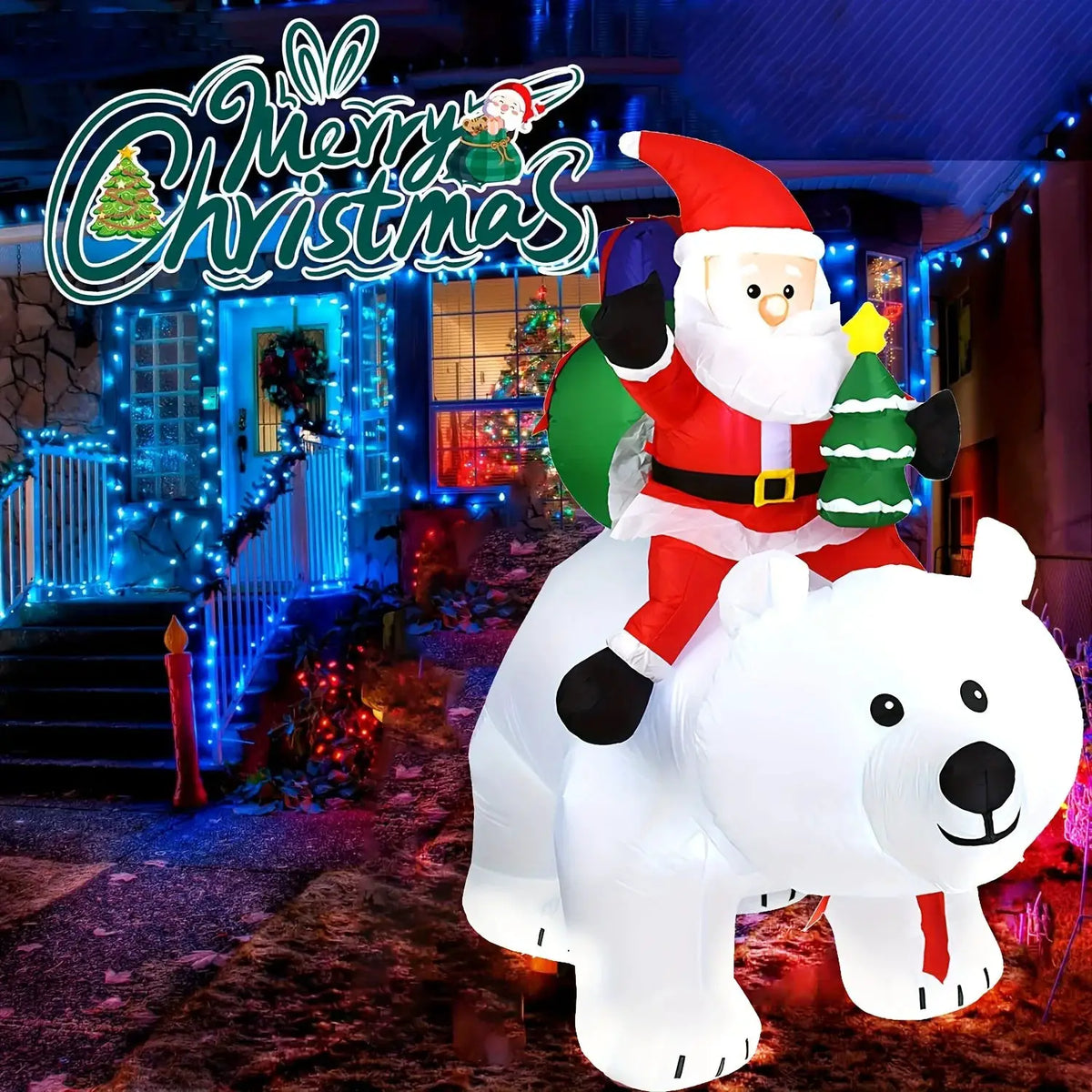 Christmas Inflatable Santa Decor | Shaking Head | LED Lights | 6 Ft