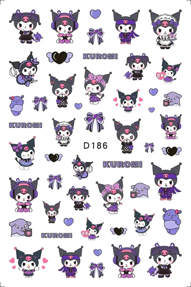1PCS Cartoon Kawaii Pokémon Nail Stickers 3D Sanrio Hello Kitty Stickers For Nails Nails Accesories Anime Kuromi Nail Supplies from PriceLows™