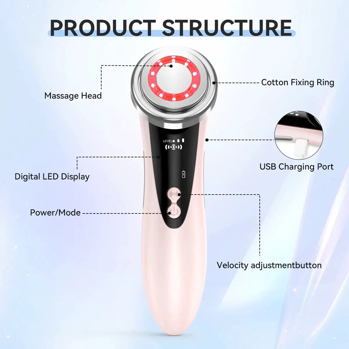 Facial Massager | Electric Microcurrent | Portable Rechargeable | Daily Skincare Care