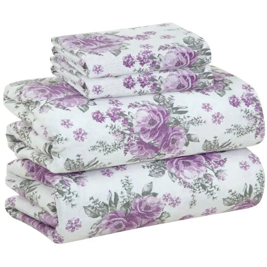 4 Piece 100 Cotton Flannel Sheets Queen Size Bed Set Warm amp Extra Soft Deep Pockets, Breathable, All Seasons Comfy Double Brus from PriceLows™