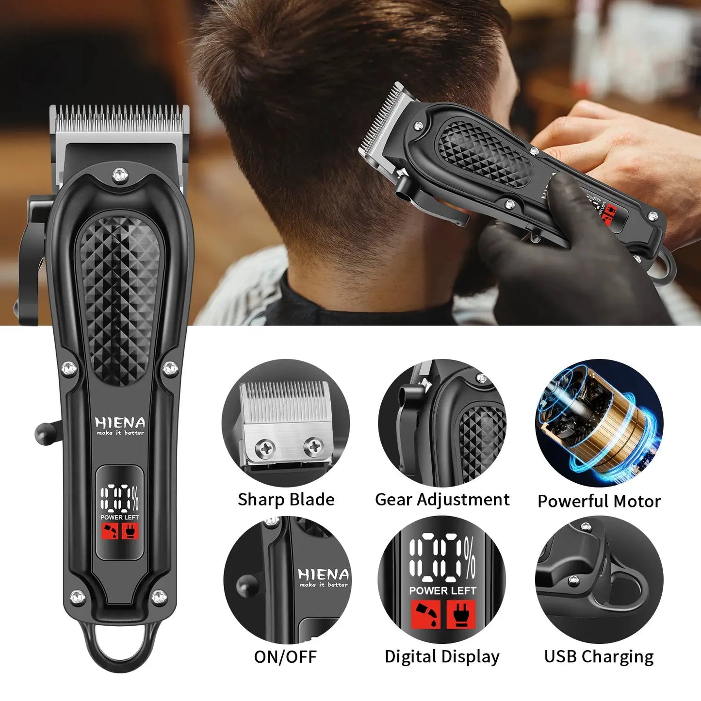 Grooming Kit | USB Rechargeable Trimmer | 15-30 Minute Battery Life | 3-Piece