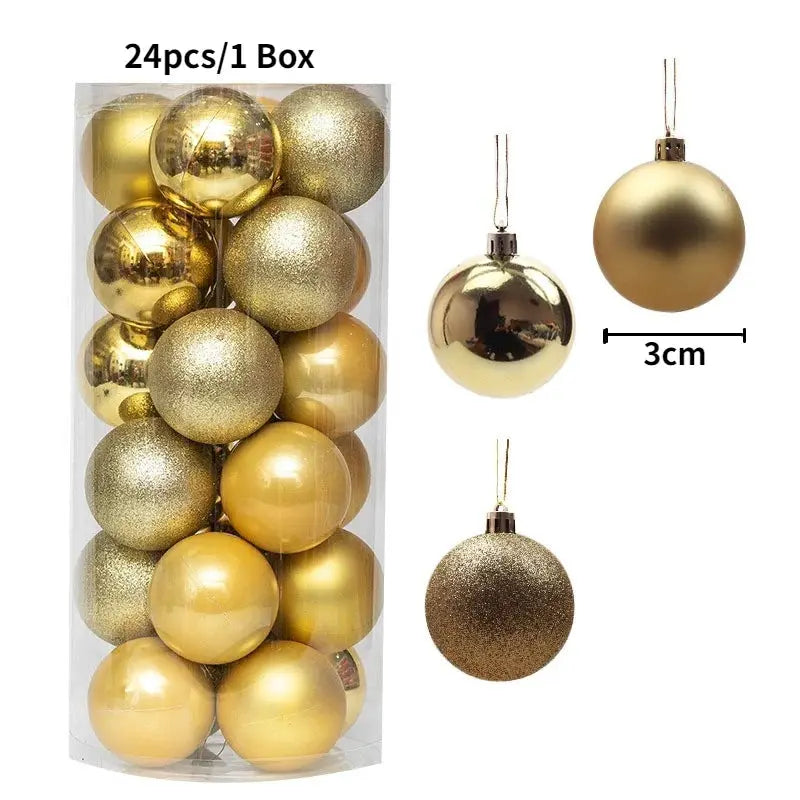 Christmas Tree Ornaments | Plastic Baubles | Indoor Decor | 24 Or 36 Pcs