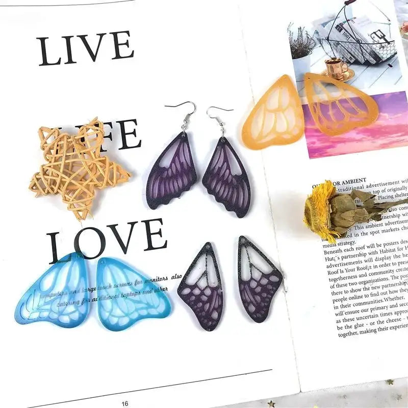 Silicone Resin Mold | Butterfly Wing Design | 3 Sizes | Earring Casting Tool