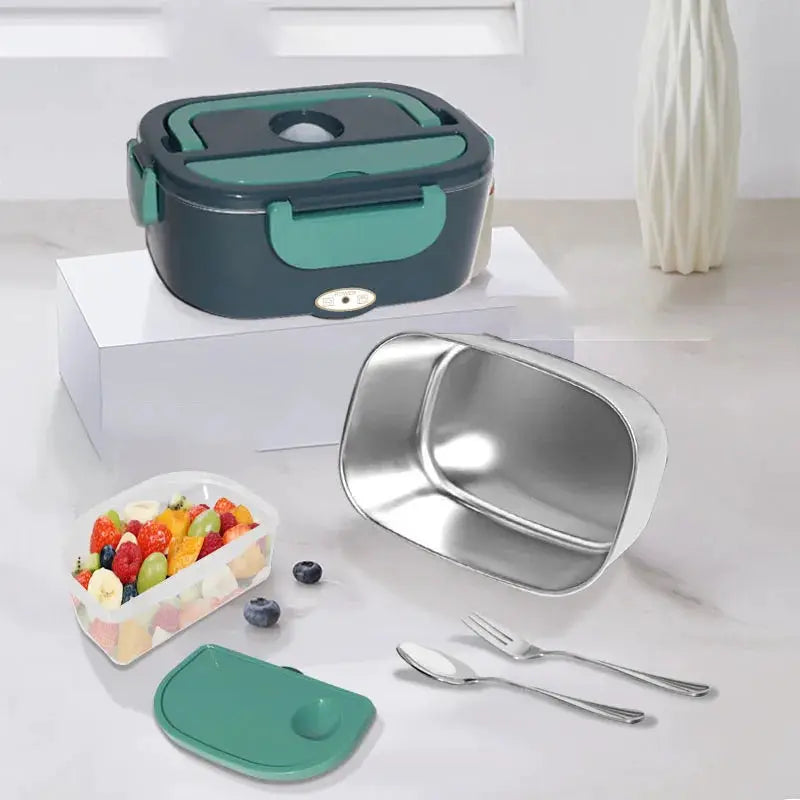 The Electric Lunch Box Food Heater ,60 W Portable Warmer for Car Truck Work With 304 Stainless Steel Contained Heated Lunch Box from PriceLows™
