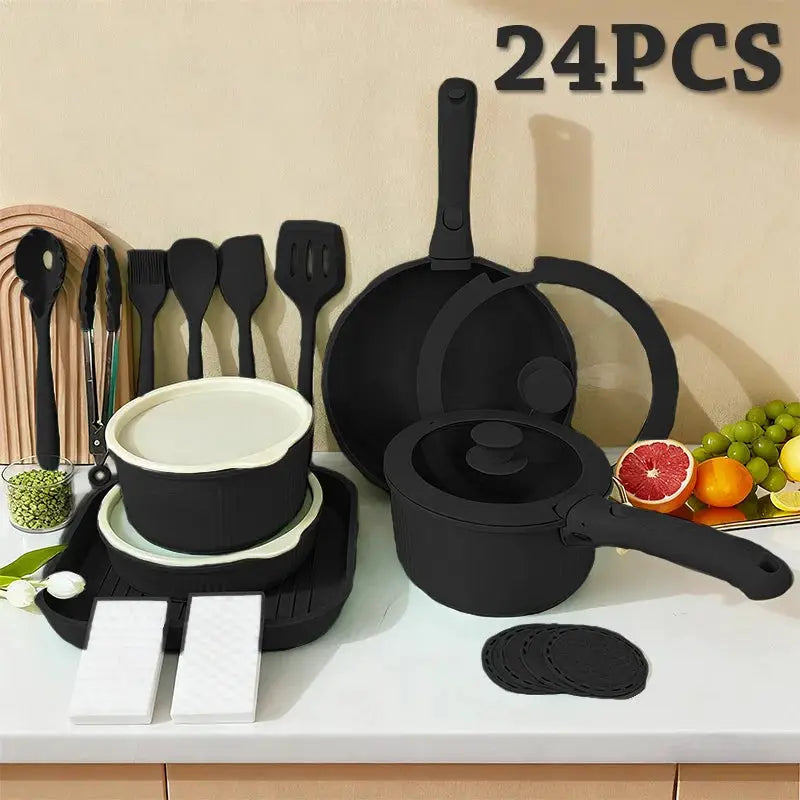 Pots and Pans Set, Nonstick Cookware Set Detachable Handle, Induction Kitchen Cookware Sets , RV Cookware Set, Oven Safe from PriceLows™