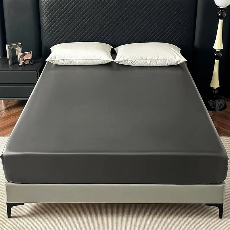Satin Elastic Fitted Sheet Solid Mattress Cover 360 Band Bed Sheet for Single Double Couple King Queen Full Twin Bedsheet from PriceLows™