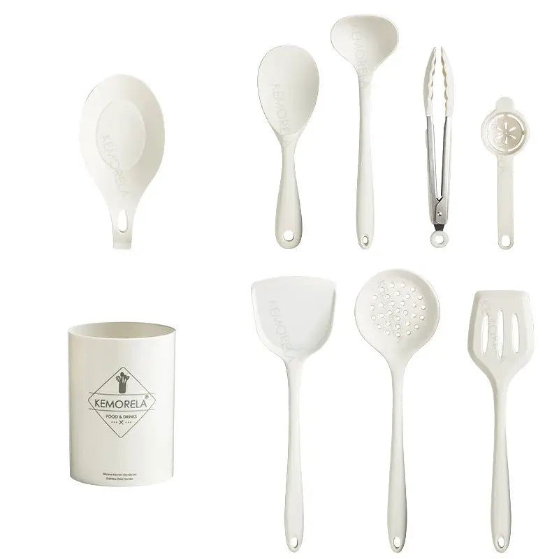9PCS Silicone Kitchen Utensils Set Non-Stick Cooking For Cookware Silica GelHandle Spatula Egg Grade Kitchen Accessories from PriceLows™