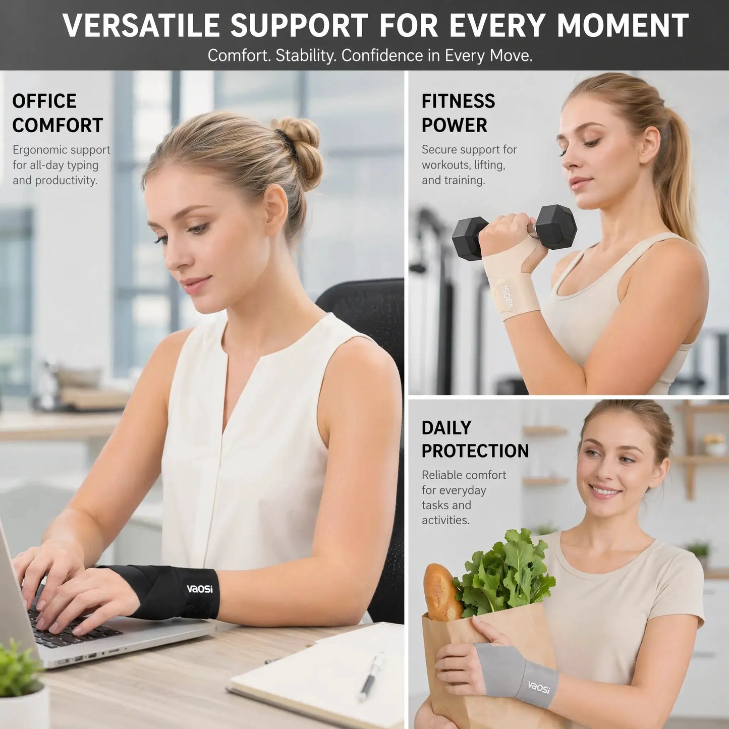 Unisex Wrist Support Brace | Adjustable Compression | Gym, Tennis, Weightlifting