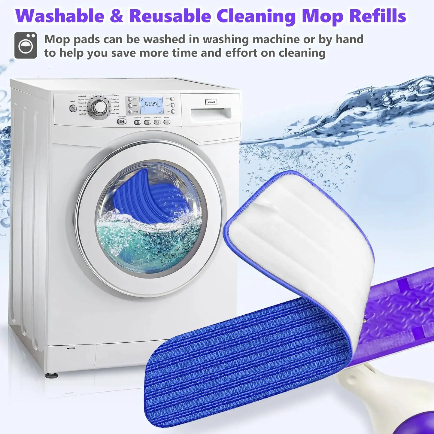 Reusable Mop Pads Compatible with Swiffer PowerMop,Washable Reusable Floor Mopping Refills from PriceLows™