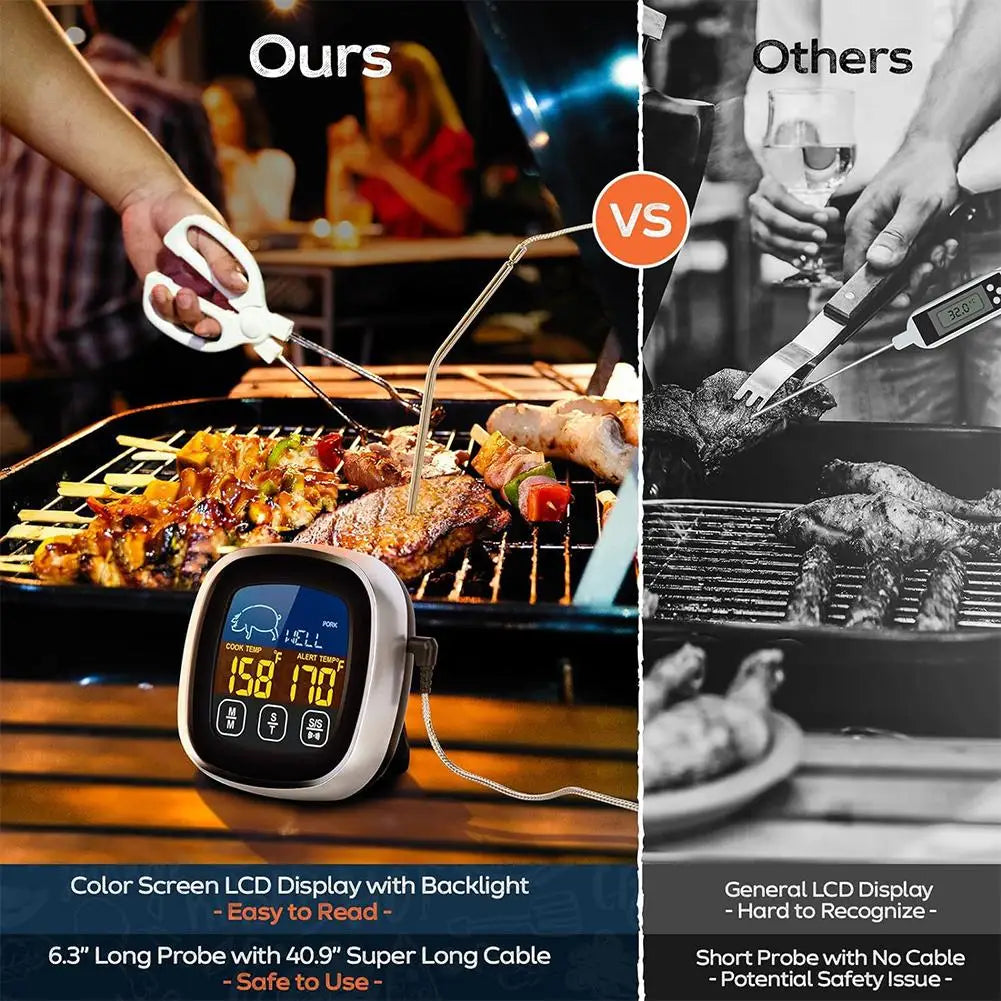 Digital Kitchen Thermometer | Probe With Touch Screen | Meat BBQ Tool | One Pack