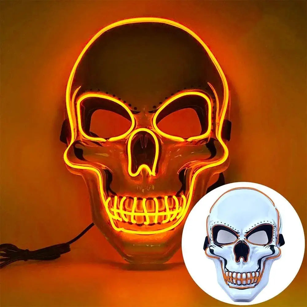 Full Face Skull Mask | Luminous Design | Adult Size for Halloween