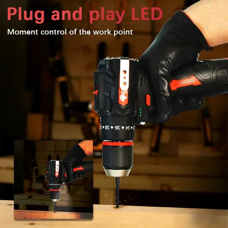 Brushless Electric Drill Tapping Cordless Impact Drill Metal Ratchet Chuck Electric Hand Drill Household Electric Screwdriver from PriceLows™