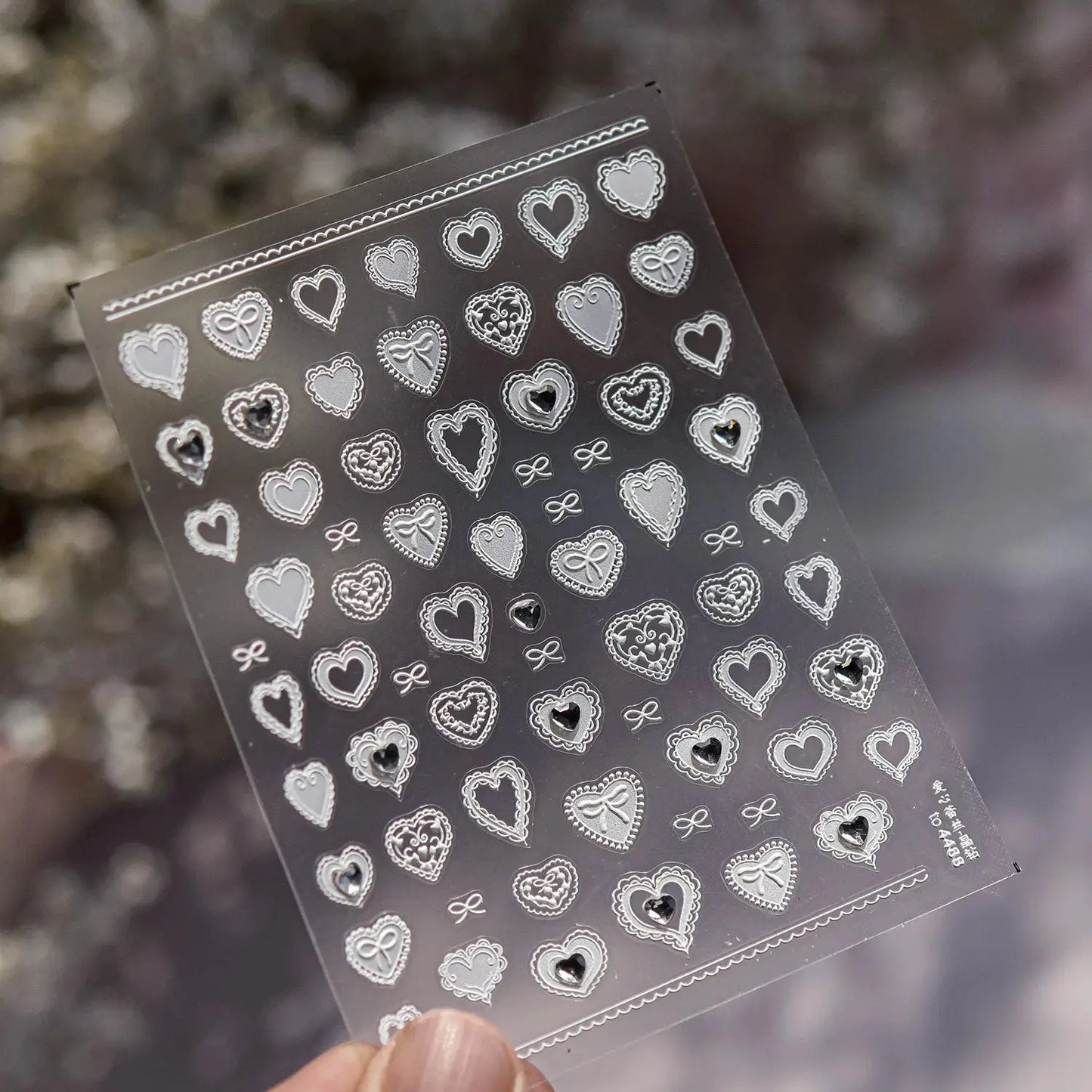 Lovely Heart Strawberry Cherry Bowknot Lace Lolita Crystal Rhinestone Line Rococo Chic Adhesive Nail Art Sticker Manicure Decals from PriceLows™