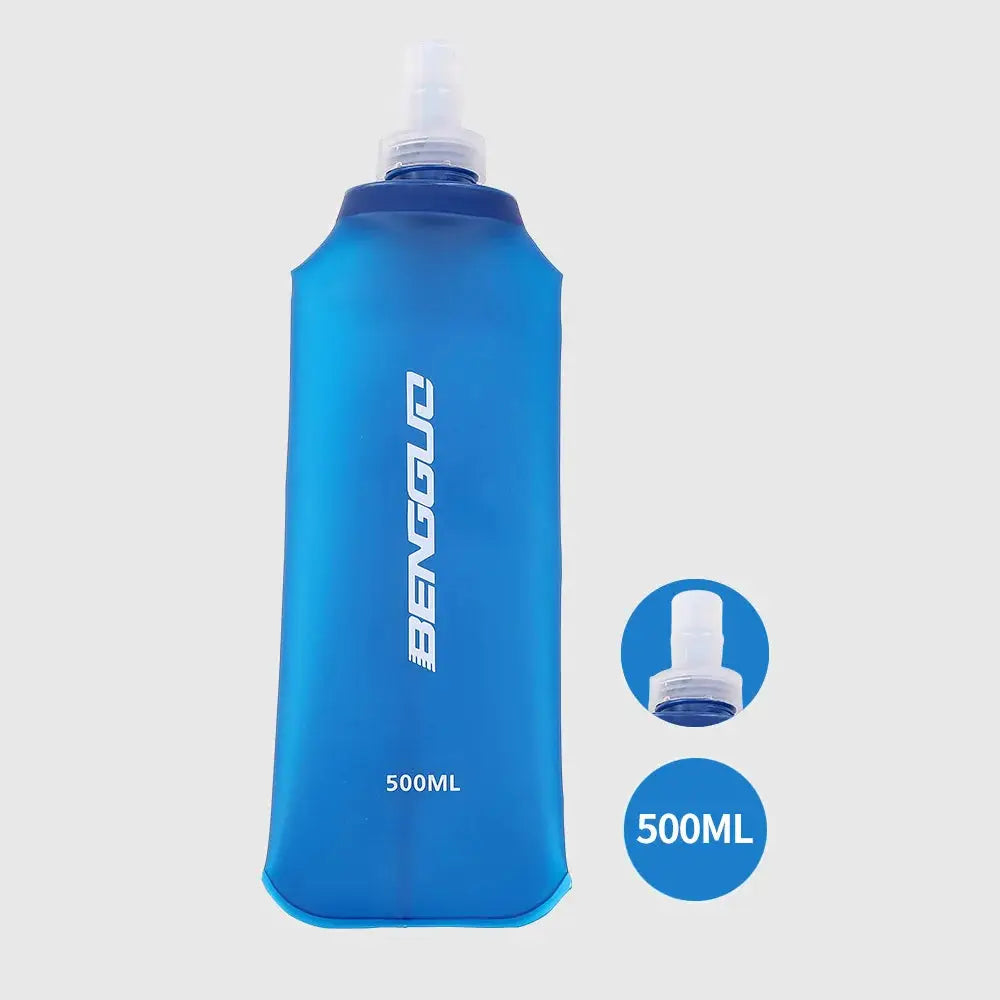 Collapsible Soft Water Bottle 500ml BPA Free Silicone Sports Flask with Push-Pull Cap for Running Cycling Hiking from PriceLows™