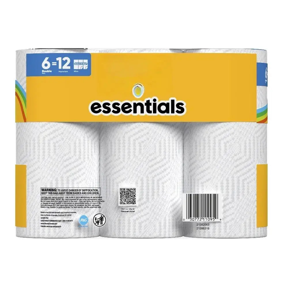 White Paper Towels | Select A Size | 108 Sheets Per Roll | 6 Double Rolls