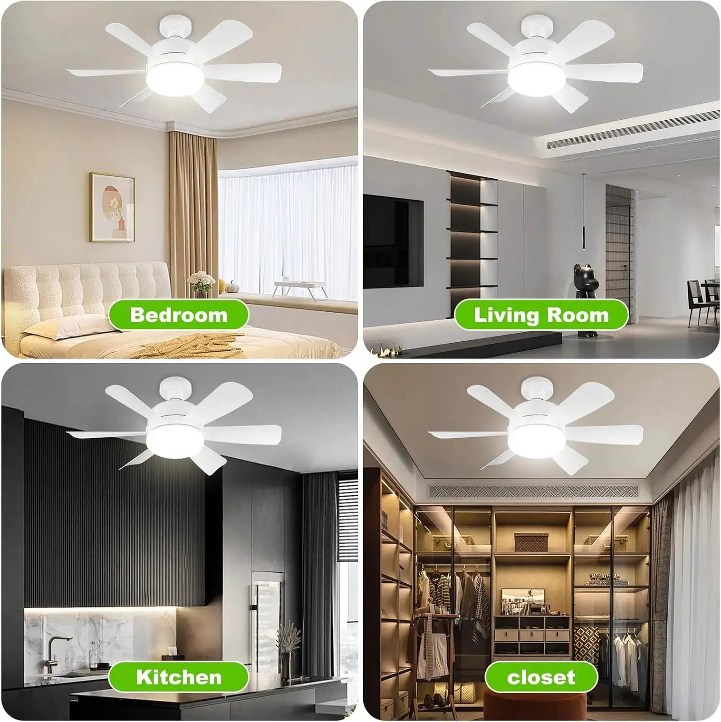 LED Ceiling Fan Light | E26 Socket | Remote Control | Three Color Temperatures