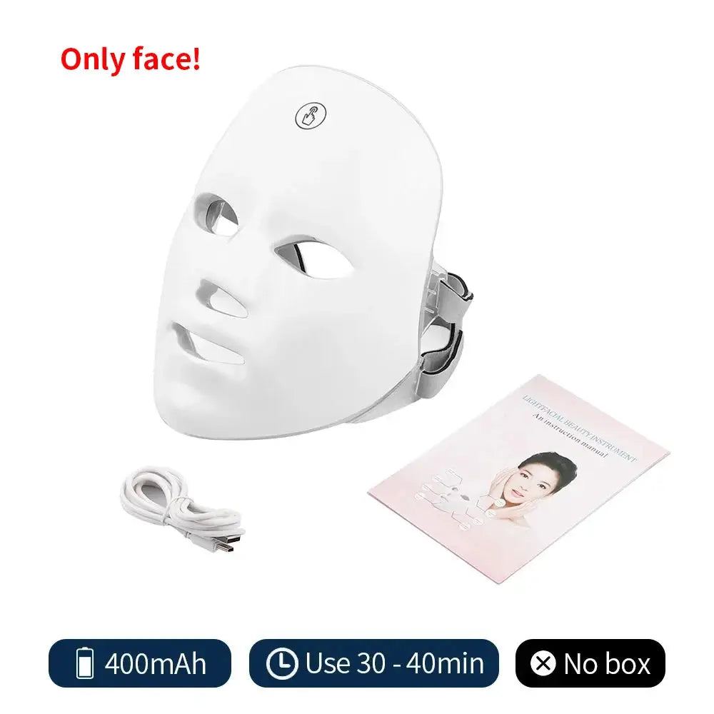Wireless LED Mask 7 Color LED Face Mask Photon Skin Firming Anti Aging Rejuvenation Beauty Mask Machine from PriceLows™