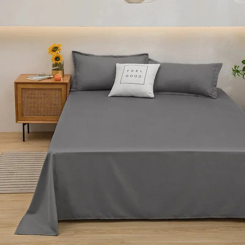 1pc Solid Color Flat Bed Sheet Soft Home Linen for Single/Double/Queen/King Beds from PriceLows™