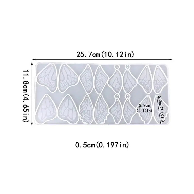Silicone Resin Mold | Butterfly Wing Design | 3 Sizes | Earring Casting Tool