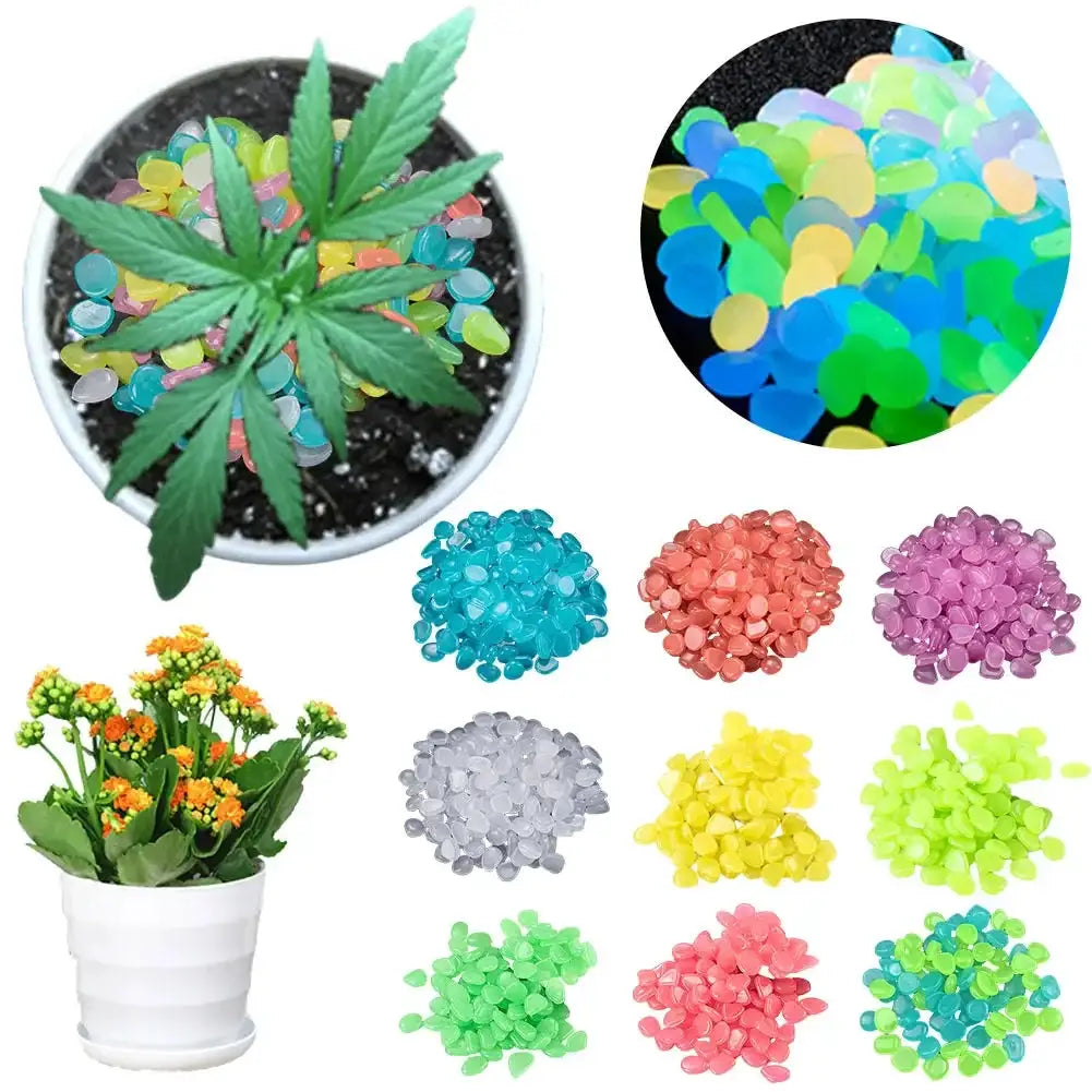 100Pcs Pebbles Glow In The Dark Pebbles Glowing Stones Fish Tank Aquarium Decor Rocks Pebbles for Garden Yard Patio DIY Stones from PriceLows™