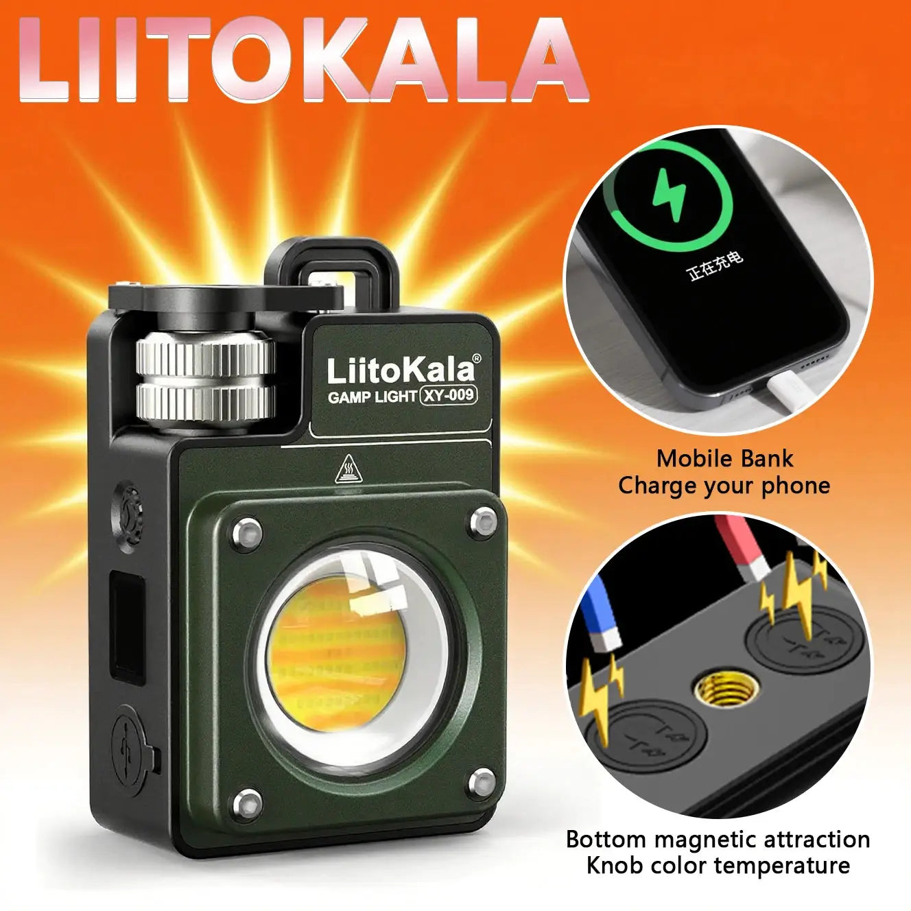 LiitoKala new keychain light 120-3500LM rechargeable flashlight multifunctional portable 3000mAh battery work light from PriceLows™